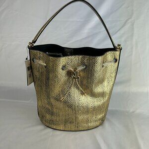 RALPH LAUREN Holiday Gold Tote Purse Bag New with Tag